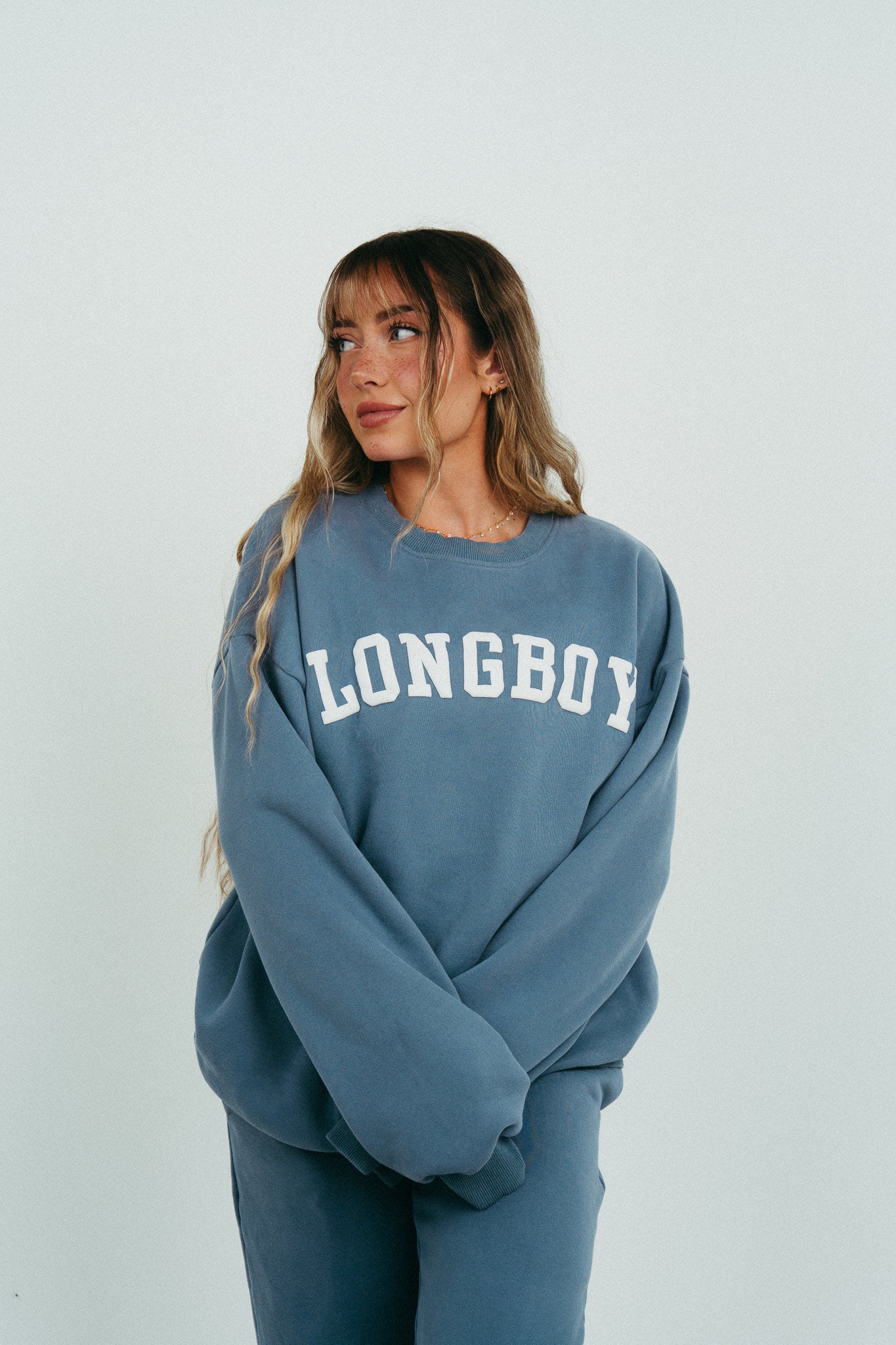 DOG LOVER OVERSIZED CREWNECK- BLUE