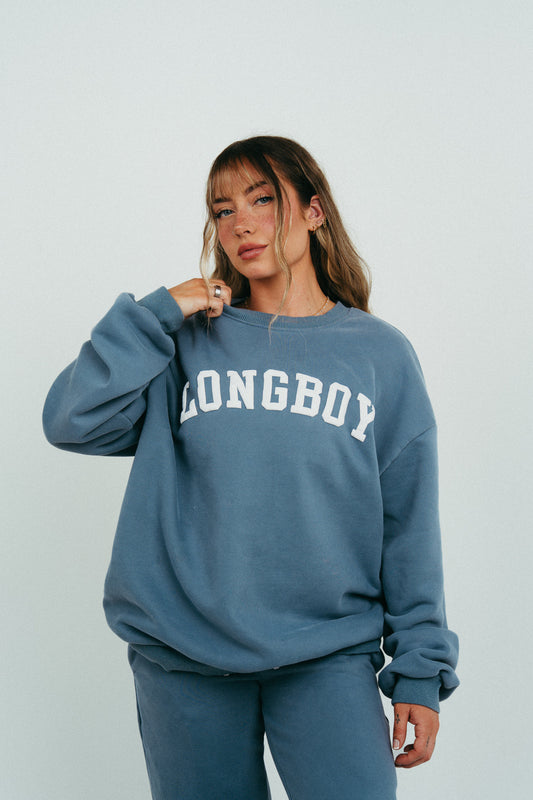 DOG LOVER OVERSIZED CREWNECK- BLUE