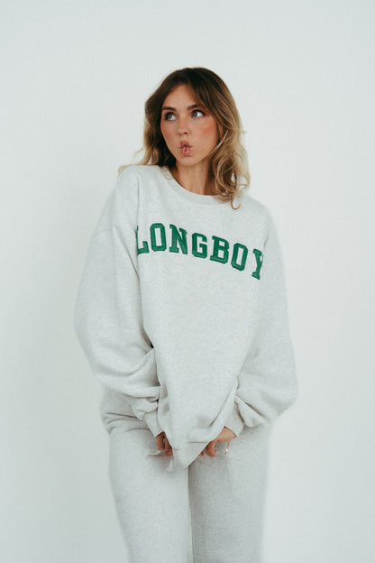 DOG LOVER OVERSIZED CREWNECK- GREY