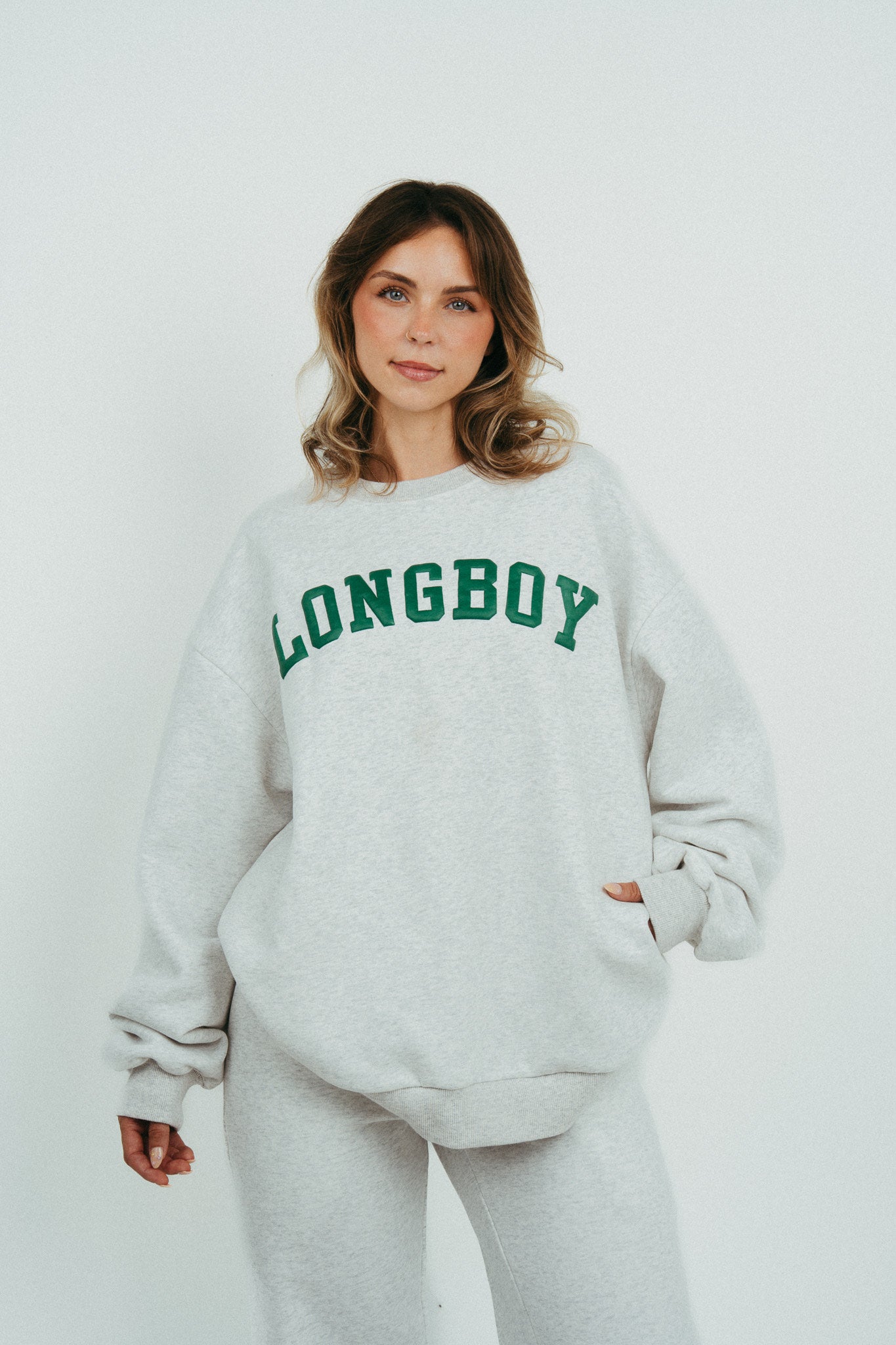 DOG LOVER OVERSIZED CREWNECK- GREY