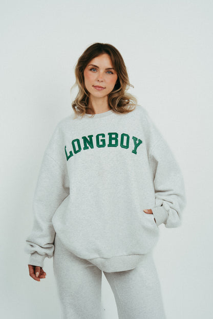 DOG LOVER OVERSIZED CREWNECK- GREY