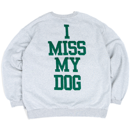 DOG LOVER OVERSIZED CREWNECK- GREY