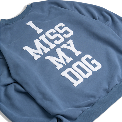 DOG LOVER OVERSIZED CREWNECK- BLUE