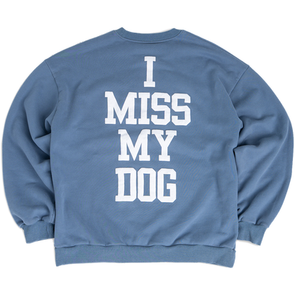 DOG LOVER OVERSIZED CREWNECK- BLUE